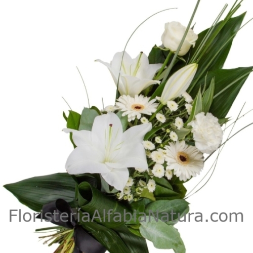 ramo funerario blanco para difuntos