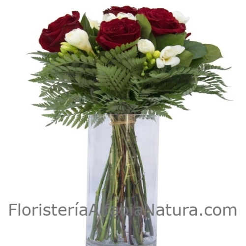 Ramo Rosas Rojas y Fresias